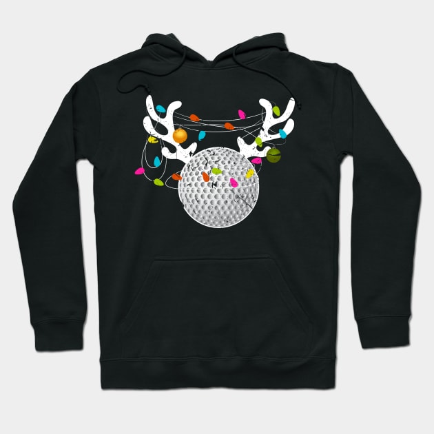 Christmas Lights Golf Ball Funny Xmas Hoodie by Humbas Fun Shirts